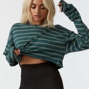 Joah Brown Striped Soho Crop